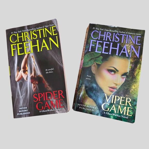 Christine Feehan GhostWalker Book Lot Spider Game Viper Game Romantic Suspense - Picture 1 of 10
